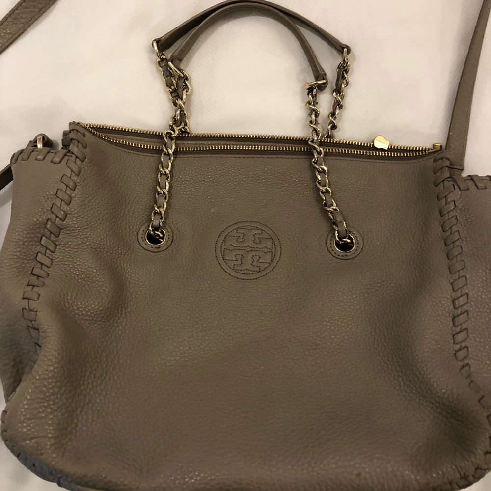 Tory Burch Marion French Gray Leather